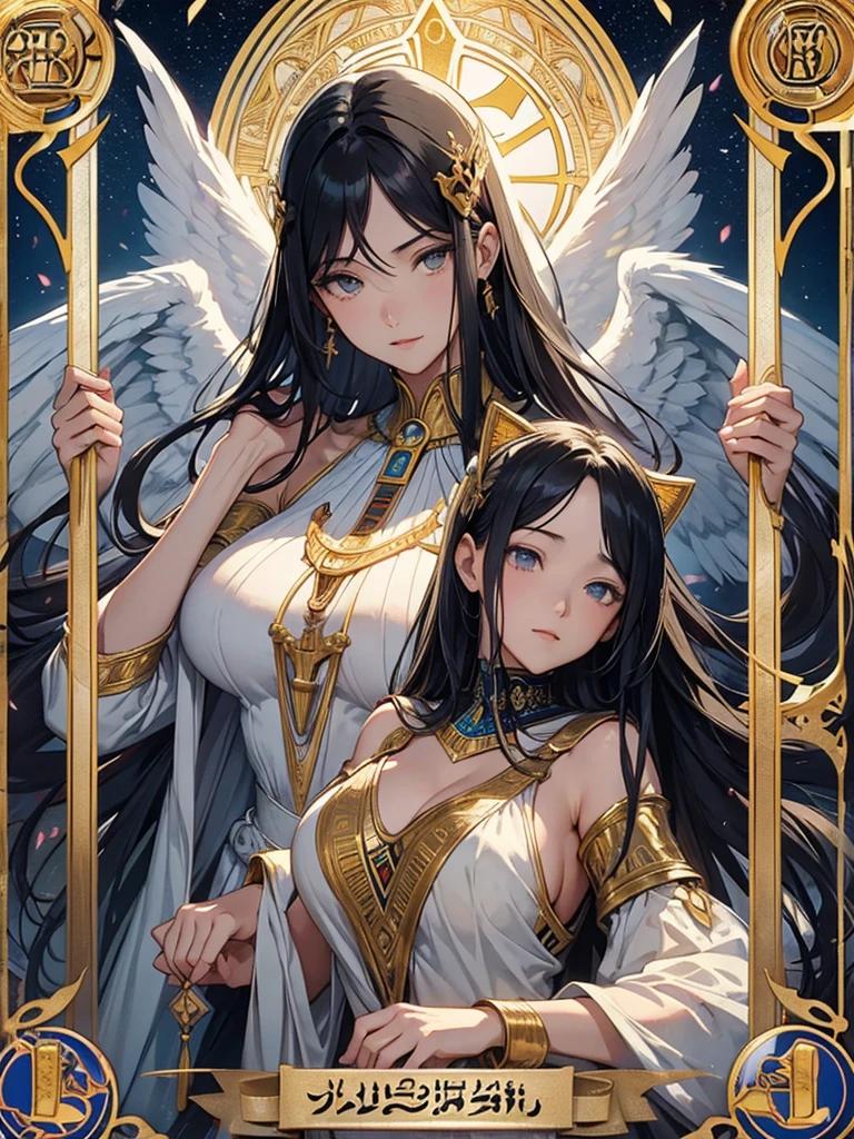 ((highest quality)),(ultra high resolution),(Super detailed),(detailed description),((best CG)),(best work of art),super precision art,great drawing art,(Fantasy art with precise details:1.5), (1 Female Angel:1.6),(one female demon:1.6),(beautiful and well-shaped face:1.5),(makeup:1.5),(smile:1.4),(hugging each other:1.6),(Meticulously detailed clothing:1.7), (ruined church:1.7),Broken stained glass:1.3,broken cross:1.4