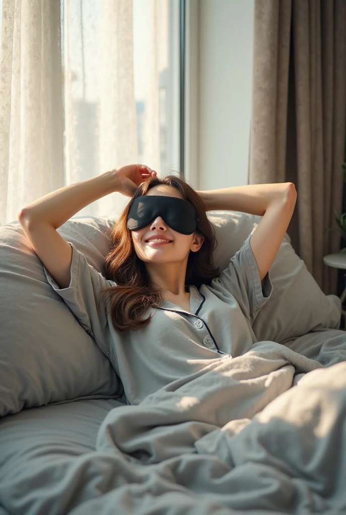 Girl with a vibrator, junior high school student with too big, 15 years old, sleeping on bed, plump, closing eyes, falling down, yawning, excitement, mask,
