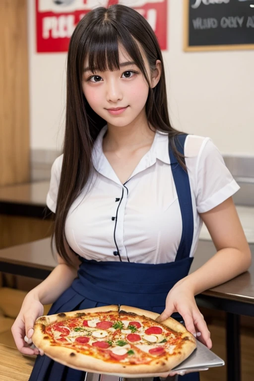 (8K, RAW Photos, 最high quality, masterpiece: 1.2), (Realistic, photoRealistic: 1.37), 1 A woman wearing a waitress uniform standing on the sidewalk, , Professional Lighting, Photon Mapping, , Brazilian women, Torn, Sommelière、, Sommelièreのユニホーム、,At a fine dining restaurant， Larger breasts、Incredibly beautiful face、masterpiece, 最high quality, high quality, High resolution, big , (Face close-up),working at a restaurant、Carry dishes、Hair is tied、Updo、Tie your hair tightly、Slicked back hair、Ahan、