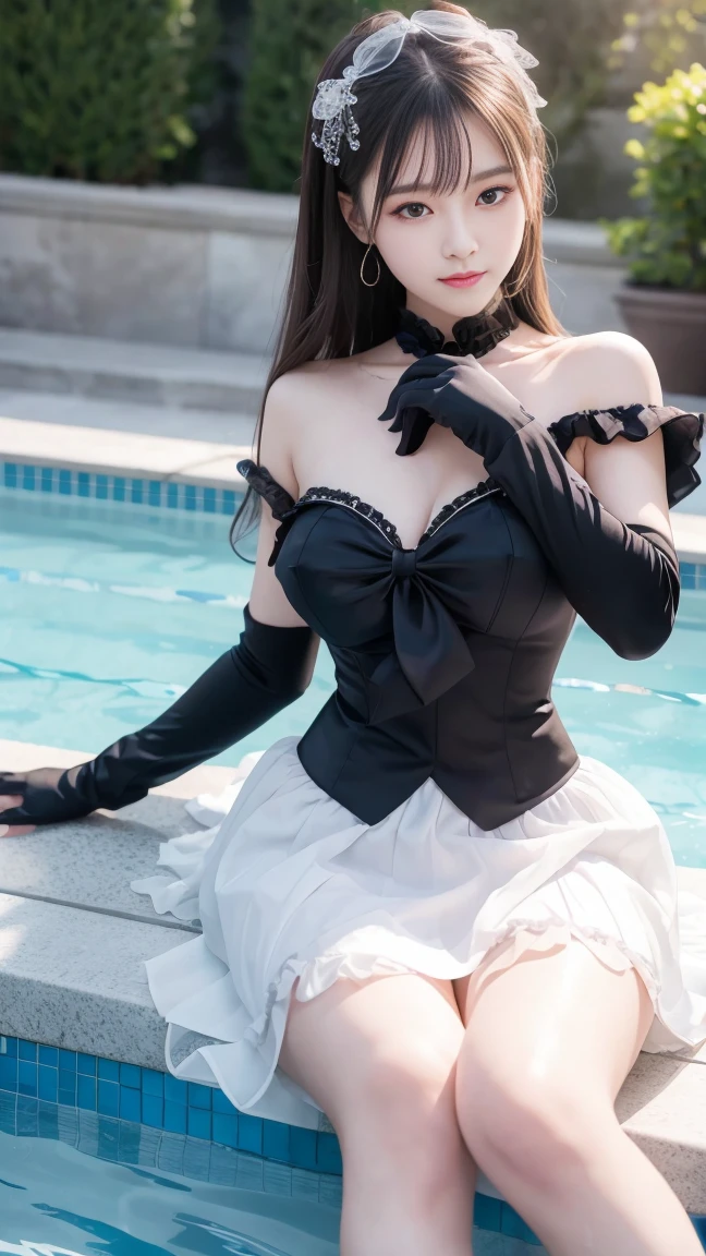 ((Highest quality)), ((masterpiece)), (detailed), Captivating Gaze, レオタードballetの人物, cute, 非常にdetailedな, 超High resolution, Kodak Vision Color,Shooting with LT camera,Highest quality, 8k, High resolution, 1 person, (Professional Lighting),、thin、ballet。Ballerina dancing gracefully on stage。Soft lighting and excellent shadow representation、Expressing an emotional and romantic atmosphere。Be enchanted by the subtle details and vibrant colors of frilly light blue opera tutus and leotards.。Great stage backdrop.Perfect Face、European women、Gray Hair、smile