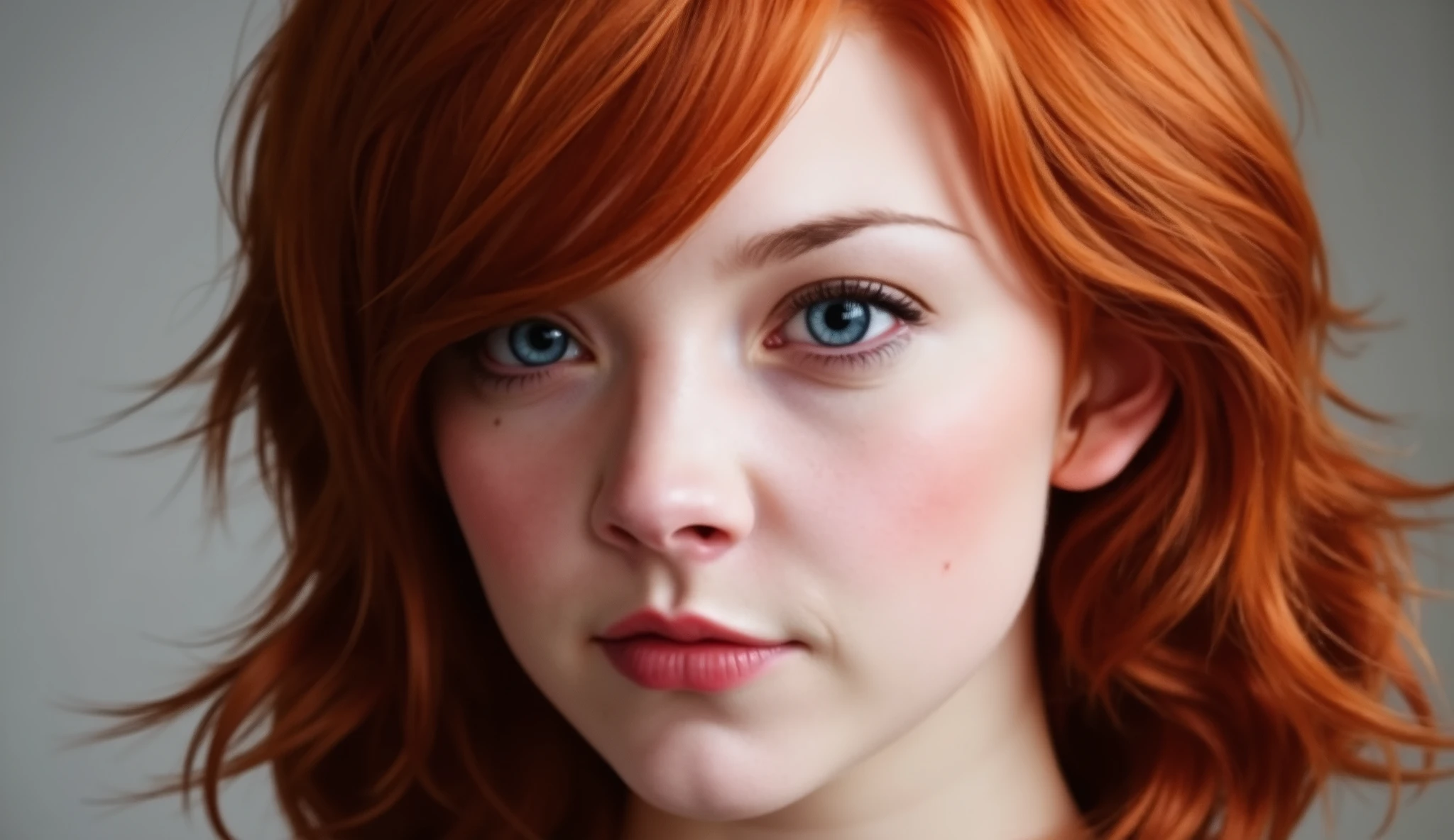 redhead haired girl with blue eyes and red hair, realistic artstyle, realistic art style, realistic digital painting, realistic digital art 4 k, realistic digital art 4k, realistic digital illustration, realistic digital drawing, realistic digital art, realistic cute girl painting, stunning digital illustration, realism artstyle, beautiful digital illustration, digital painting style, photorealistic artstyle, detailed digital painting