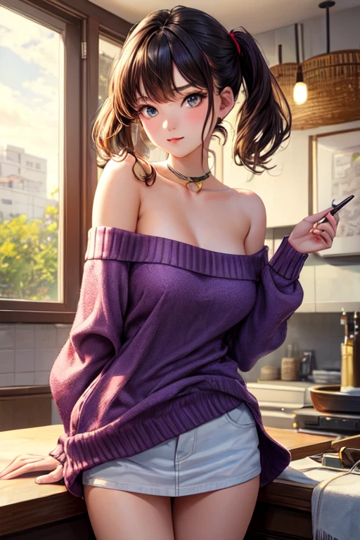 (get used to it, masterpiece, highest quality, Complex),

cinematic lighting、(key light：Front diagonal 45 degrees, fill light、Backlight、Shadow、blue and orange color palette), accurate human body、knowledgeable person、Correct five-finger、cowboy shot, Kyoka Tachibana,

big breasts, 
1 girl, alone, convenience store clerk,convenience store、
cute eyes, beautiful face, perfect round butt, erect nipples,
fit and body, perverted woman,

((long strap name tag、Woman wearing a ribbed sweater dress with an open neckline))
black high-heels, Thighhighs, black_leg wear,

Early 30s, alone, white skin,
blue eyes, ((beautiful mature woman)),

enchanting smile, naughty face, Sweat, vapor, blush, Excited, (spoken heart),

Striped sit、Best Sexual Poses, sit、(blowjob gesture:1.8), ((open your mouth、face of ecstasy、Drool)), 

(At a convenience store late at night), , summer, indoor, perspective, dark lighting, shelves full of products, white wall, perfect tongue、perfect mouth、detailed face、(front)