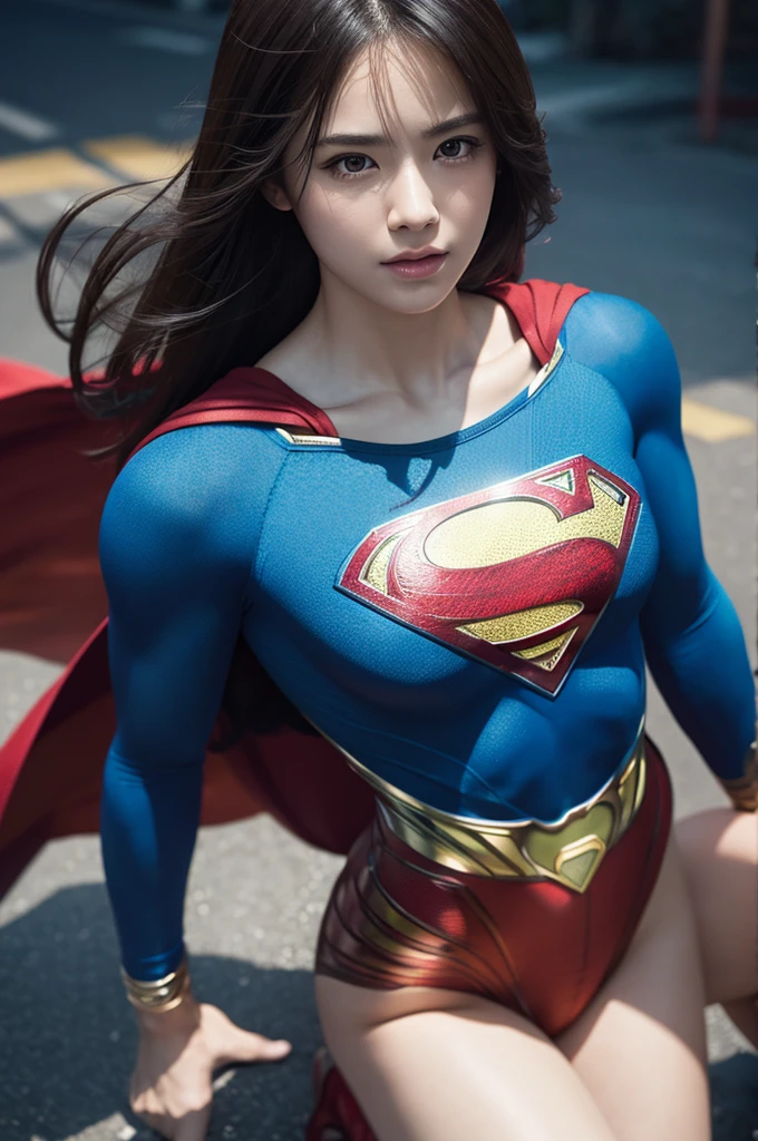 woman body set,bigbreasts,sexy curves,shapely figure,perfect proportions,well-defined muscles,athletic physique,
supergirl costume dress,dynamic pose,fierce expression,strong and confident,cape flowing in the wind,striking colors and patterns,
high-quality rendering,ultra-detailed,realistic,studio lighting,vivid colors,bright and bold,sharp focus,endless power and strength,
sculpted face,bright expressive eyes,full red lips,flying in the sky,blue background,beaming with energy,heroic and empowering,unstoppable force, capturing the essence of power and beauty.
(best quality,4k,8k,highres,masterpiece:1.2),ultra-detailed,(realistic,photorealistic,photo-realistic:1.37),HDR,UHD,extreme detail description,professional,portraits