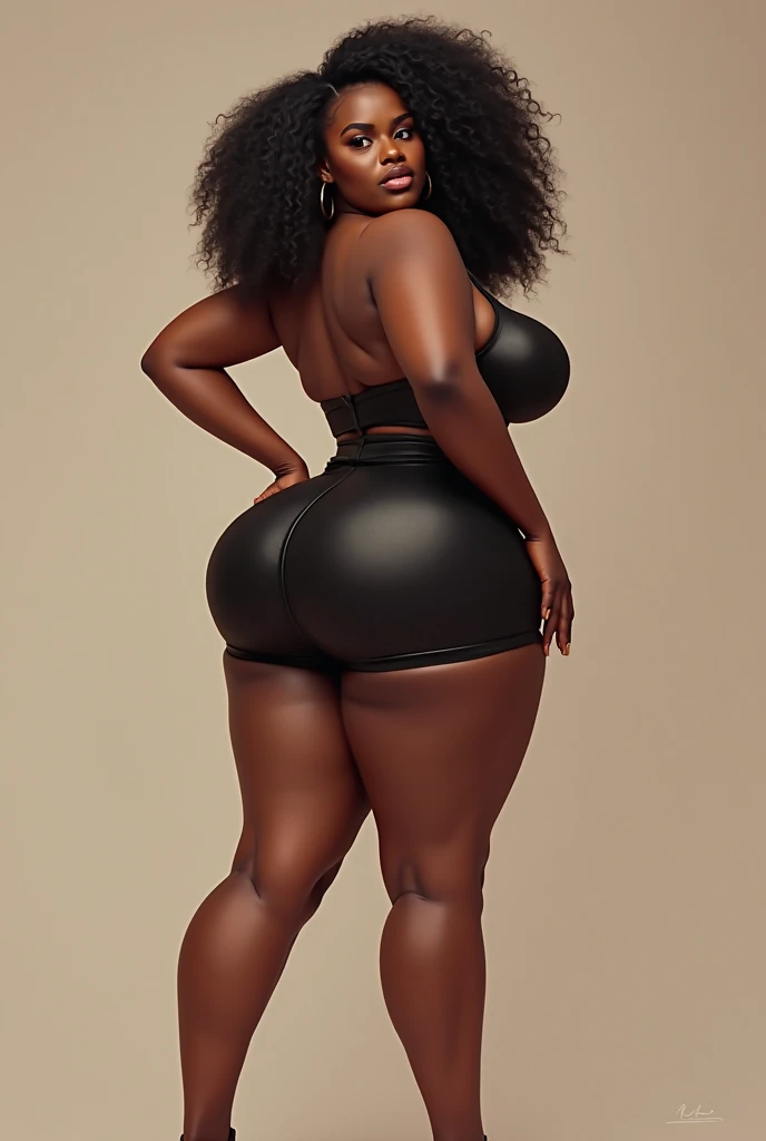 tiny waistline, MASSIVE protruding ass, extremely dark skin Jawara Woman, big bulging ass, huge booty, tiny thin chest tapered waist, metallic fabric, eloquence
