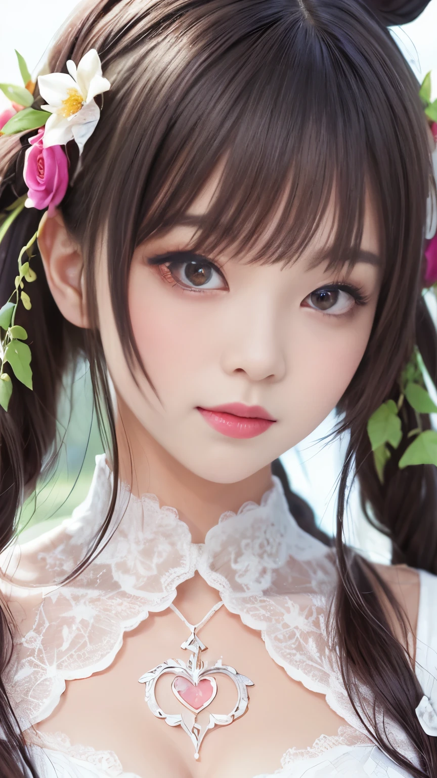 ((Best Quality)), ((Masterpiece)), (Detail: 1.4), 3D, Beautiful Cyberpunk Female Image, HDR (High Dynamic Range), Ray Tracing, NVIDIA RTX, Super Resolution, Unreal 5, Subsurface Scattering, PBR Texture, Post-Processing, Anisotropic Filtering, Depth of Field, Maximum Sharpness and Sharpness, Multi-layer Texture, Albedo and Highlight Mapping, Surface Coloring, Mitsu-Accurate Simulation of Material Interactions, Perfect Proportions, Octane Rendering, Two-color Light, Large Aperture, Low ISO, white balance, regular three-point, 8K RAW, beautiful bright pupils, flowing robe, fine pupils, delicate face and eyes, long eyelashes, blush, fluffy hair, pink lips, pure, cute, cherry blossom petals falling, butterfly
