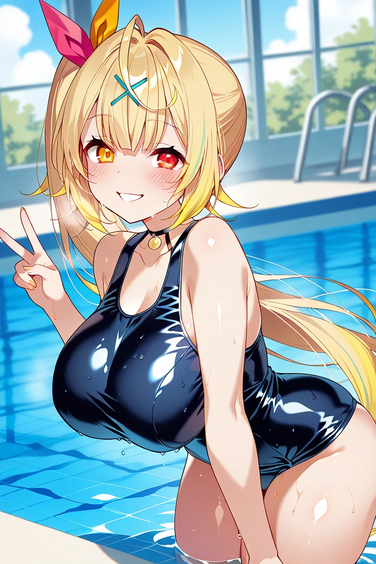 lumine,Competitive swimwear,large breast,learning forward,one boy,penis,doggystyle sex,School swimming pool,Poolside,