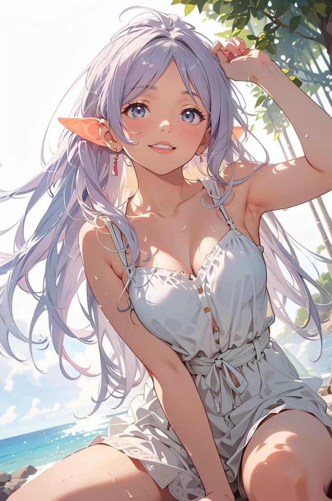 Narmaya in a black bikini at the beach