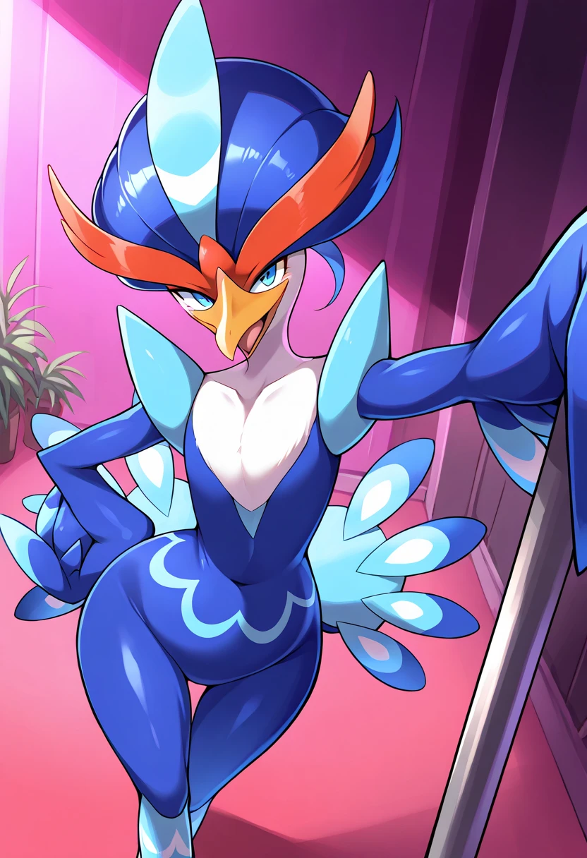 luV1, KaliV1, mativ1, female anthro, bird, blue jay, amber eyes, sexy poses, nude, avian feet, tail, big breasts, nipples, white wide hips, beautiful bird girl, vagina, perfect body,