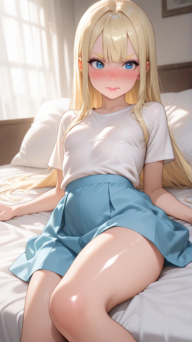 (masterpiece,best quality:1.5), mahiru shiina, 1girl, blonde long hair, sleeping,  lying , missionarypose, 1boy, penis, , missionary, vaginal,  