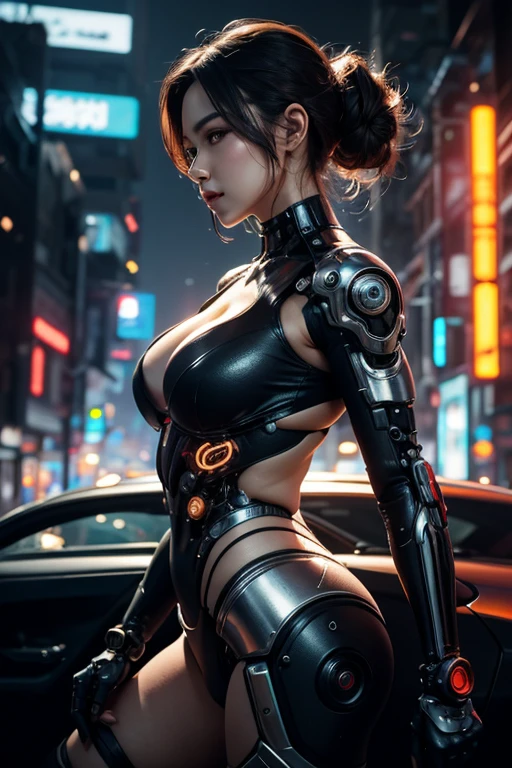 Cyberpunk girl posing on a motorcycle, cute cyborg girl, beutiful white girl cyborg, wlop. scifi, oppai cyberpunk, perfect android girl, beautiful girl cyborg, perfect anime cyborg woman, smooth digital concept art, girl in mecha cyber armor, gynoid cyborg body, cyberpunk anime girl mech, cyborg girl, NSFW