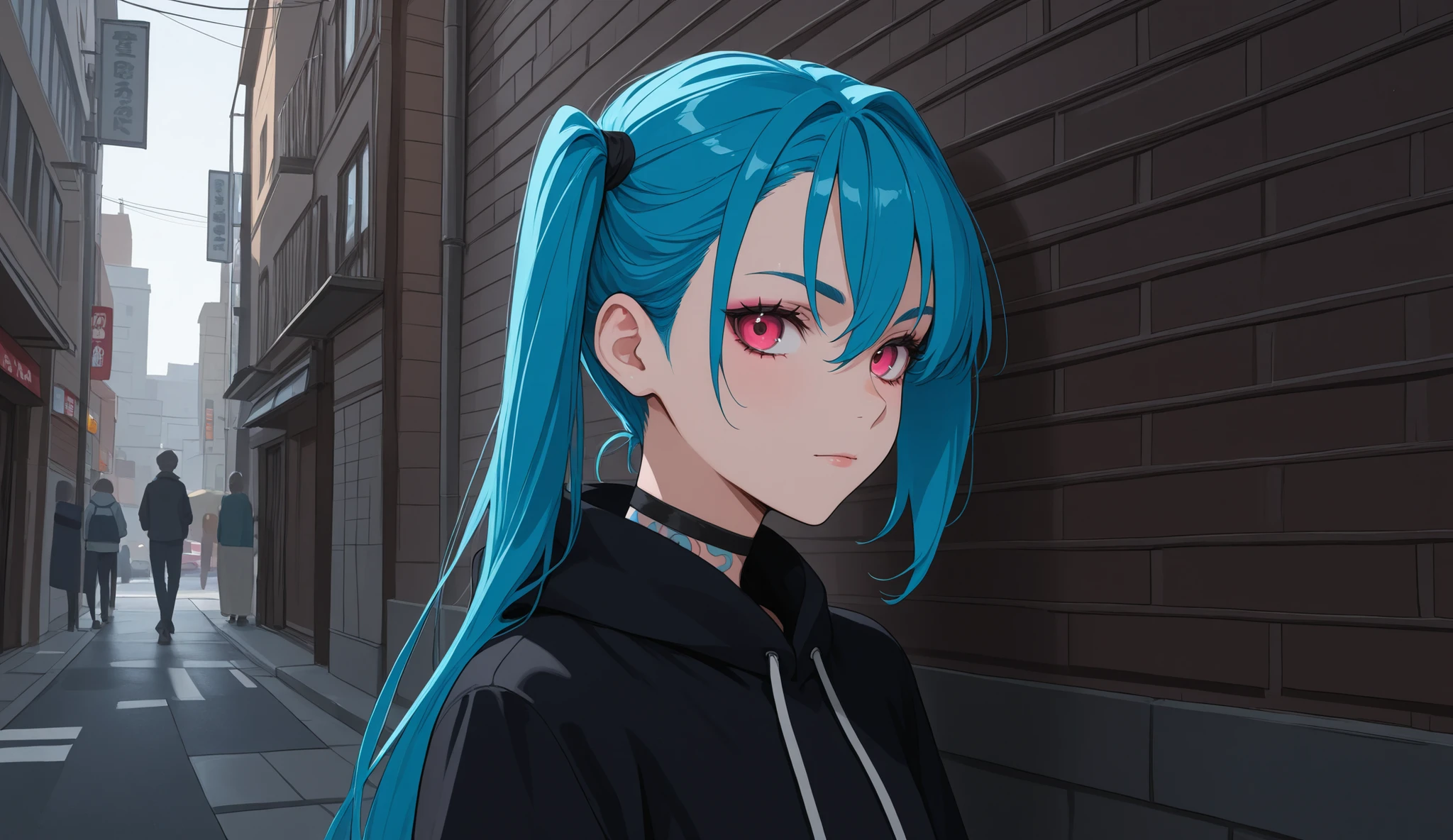 
Jinx sits on the street