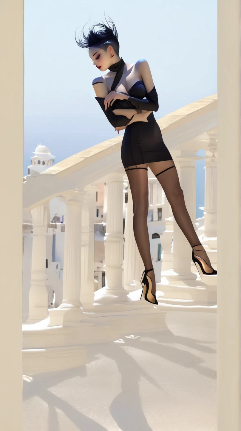 araffes legs in high heels and a skirt on a balcony, pantyhose tights, nylon tights, elegant legs, your pov feet, human leg photography, tights, tights, smooth legs, beautiful feet, tights skin, high heels, long and thin legs, beautiful slim legs, pantyhose, high heels. silk, beautiful feets, feet close up