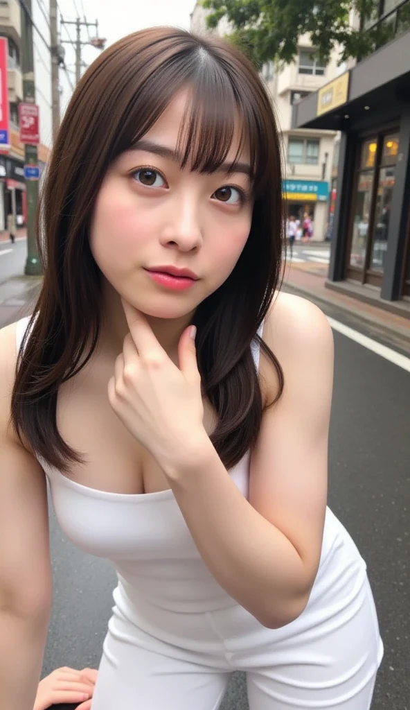 Smiling Girl, Nipples、naked、Selfie、Shooting with a smartphone、Hair blown by the wind for a long time, Japanese, (Realistic face), (black 髪, short hair:1.3), Realistic eyes, Beautiful details, Beautiful Skin, charm, Ultra-high resolution, Ultra-realistic, Very detailed, subway