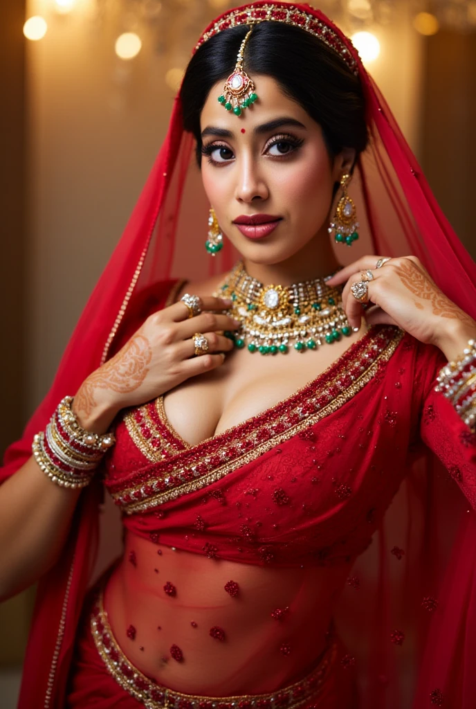 ((best quality)), ((masterpiece)), (detailed), perfect face

a 40-45 year old woman in a dupatta posing for a picture, indian goddess, traditional beauty, indian, beautiful goddess, ornate , indian style, indian super model, beautiful maiden, gorgeous woman, south east asian with long, provocative indian, gorgeous beautiful woman, intricate outfit, hindu aesthetic, beautiful asian girl, extremely detailed goddess shot, jaw-dropping beauty, big  deep cleavage Long bronze hair Big brest nipple nice clevage red lips full body 