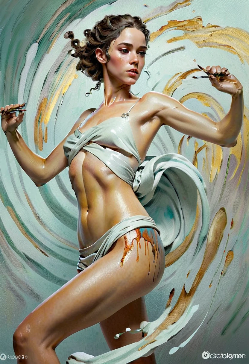 A beautiful woman in a sensual, erotic pose, highly detailed oil painting, intricate and realistic human anatomy, delicate skin texture, glossy fabric, dramatic lighting, chiaroscuro effect, warm color palette, elegant and sophisticated composition, cinematic atmosphere, masterful brushstrokes, photorealistic quality