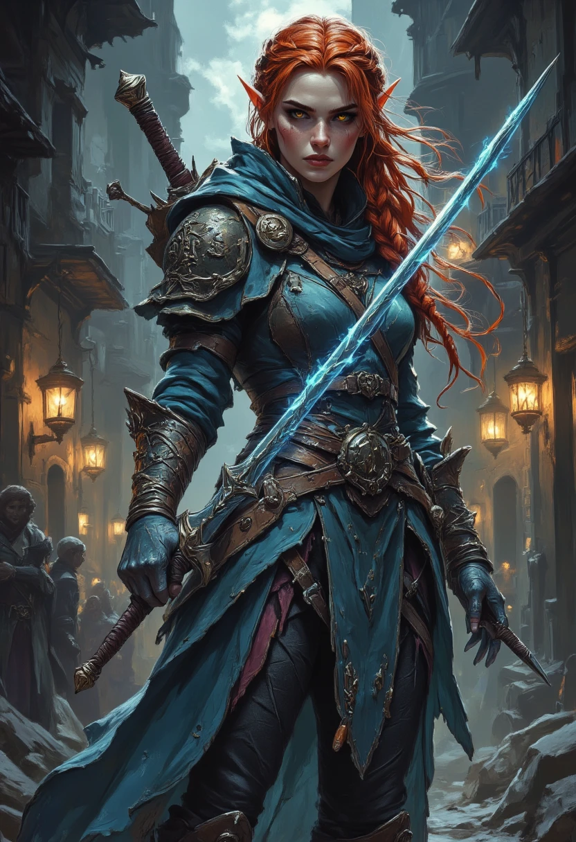 zrpgstyle high details, best quality, 8k, [ultra detailed], masterpiece, zrpgstyle best quality, (extremely detailed), dynamic angle, ultra wide shot, photorealistic, fantasy art, dnd art, rpg art, realistic art, zrpgstyle an ultra wide picture of female dwarf cleric, holding axe with red fire on it , casting a spell, wearing heavy armor, white armor (best details, Masterpiece, best quality: 1.5), blue cloak (intricate details, Masterpiece, best quality), holy symbol,(best details, Masterpiece, best quality: 1.5), from symbol GlowingRunes_paleblue, beautiful female dwarf, ultra detailed face, ultra feminine, red hair, intense eyes, green eyes, D&D female dwarf (best details, Masterpiece, best quality: 1.5) fantasy temple background, celestial background, ((divine worship atmosphere)), high details, best quality, highres, ultra wide angle