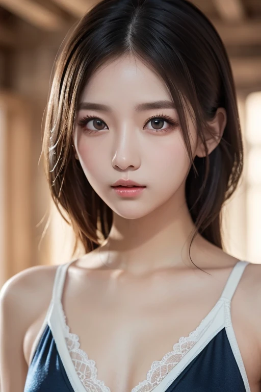 (8K, Raw photo, realistic:1.25) ,( lip gloss, eyelash, grossus, Glossy skin, highest quality, ultra high resolution, Depth of the bounds written, chromatic aberration, caustics, wide range lighting, natural shading,K-POP idol) looking at viewer with a serene and goddess-like happiness, tits, nip slip, whole body