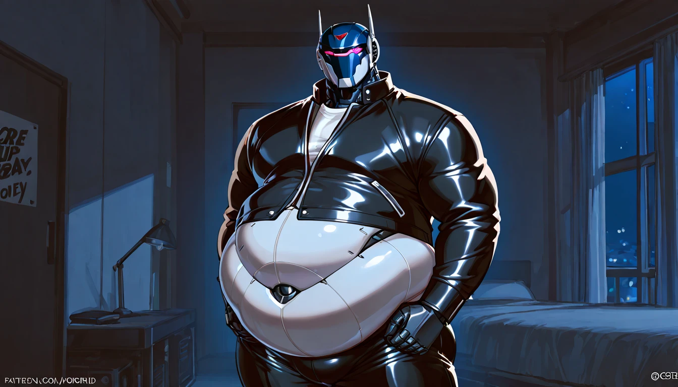 , big pectorals, himbo, smirk,  liquid latex,  latex bodysuit, ,