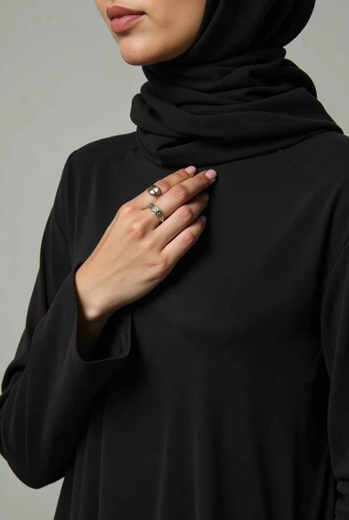i want to make a picture of heart locket which is made up by overlapping of two simple
 letters 'i7'
wearing by a abaya girl.this locket should be medium in size.