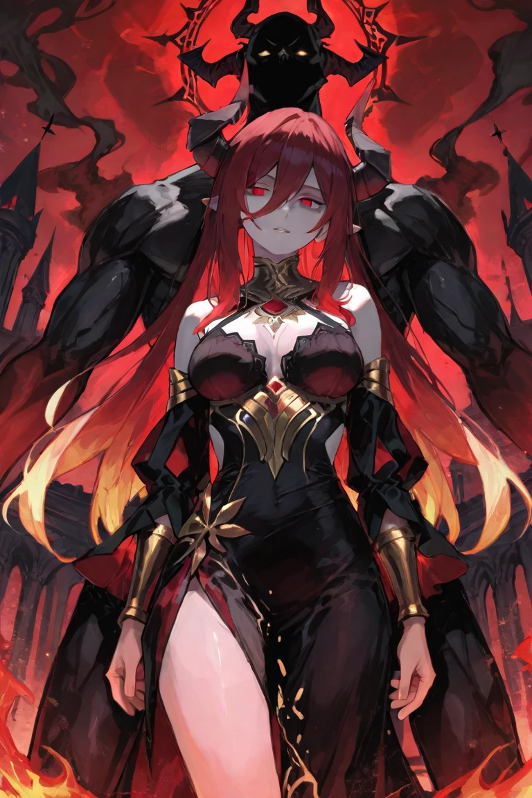 Rias gremory with witchblade armor on, bright crimson red hair, detailed ???????, green glow eyes, beautiful smiling face, gorgeous female, huanted castle in background, bikini style armor, very revealing armor, ads showing, thigh high armor boots, gauntlet with blades coming out, athletic, 