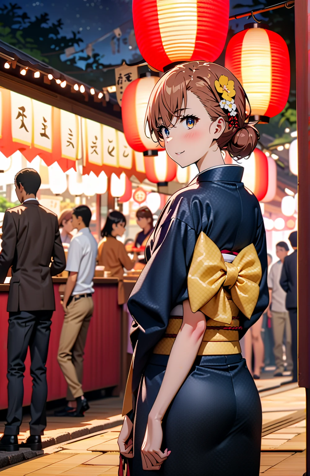 (Japan Bon Odori,最高masterpiece,Highest quality), Hot August,Bright vibrant anime art,People of all ages and genders dance and dance,  Dancing in yukata,Dancing with laughter,  Men and women, let&#39;s dance in a circle, dancing hero,Laugh Laugh,Dance Dance,Dancing in the square,Tokyo Marunouchi Station Square,masterpiece,Highest quality,High resolution,