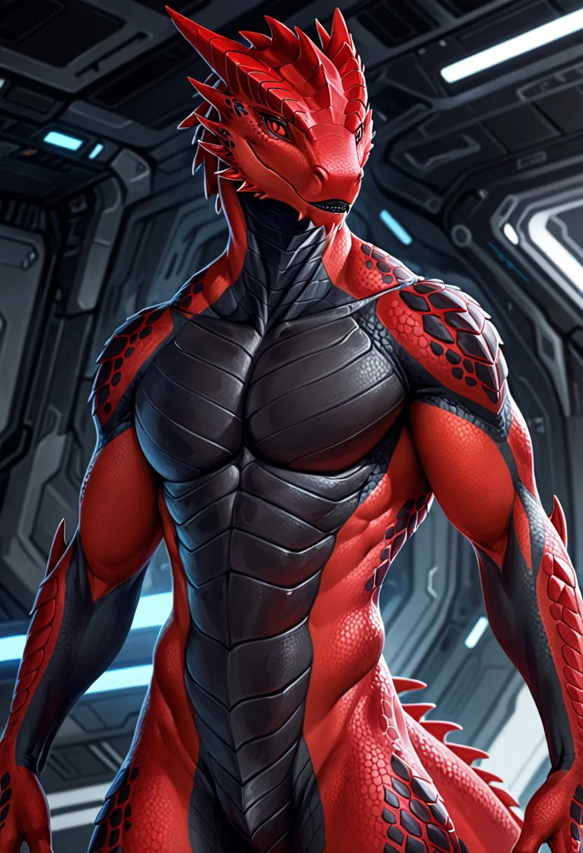 score_9, score_8_up, score_7_up, score_6_up, score_5_up, score_4_up BREAK furry, furry_art, furry_artwork, source_furry, uploaded_on_e621, uploaded_on_danbooru, uploaded_on_pixiv BREAK barcode tattoos on the body, solo, adult, male, athletic, abs, small waist, red eastern dragon, red oriental dragon, red robot skin, short messy spiky dark blue hair, dragon horn, dragon tail, cute young dragon face, nude, talking, black mouth, glowing blue robot eyes, hard nipples, erect white penis with foreskin, erection, white foreskin, leaking precum, robot, android, android skin, (broken neck:1.2, cracked chest:1.2, broken belly:1.2), glowing blue mechanical parts, glowing blue mechanical components, in a laboratory, laboratory interior background, worried, worried expression, fear, fear expression, afraid, afraid expression, looking around, looking away, BREAK good quality, best quality, high quality, high definition, hd, 4k, 8k, masterpiece, good proportion, perfect proportion, good anatomy, perfect anatomy