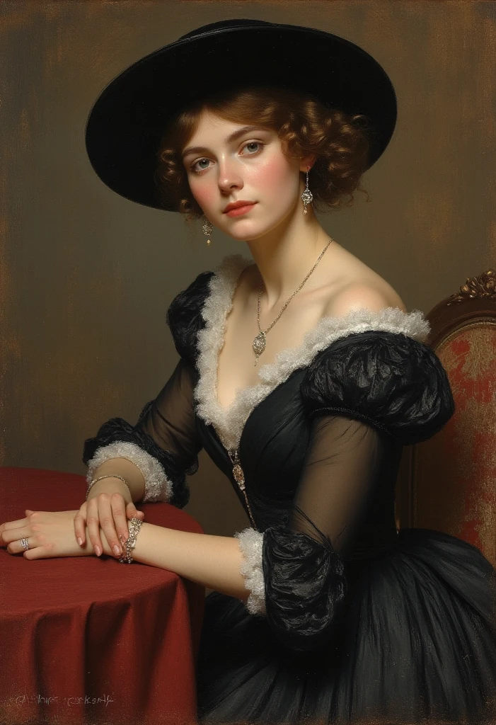 an oil painting, top-quality, masterpiece, 1girl, (huge breasts;2), Dresses from the Belle Époque era, Noble lady, French cityscape, Marie Antoinette, Lady, decolletage,