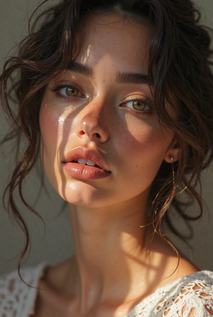 dressed, (photo realistic:1.4), (hyper realistic:1.4), (realistic:1.3),
(smoother lighting:1.05), (increase cinematic lighting quality:0.9), 32K,
1girl,20yo girl, realistic lighting, backlighting, light on face, ray trace, (brightening light:1.2), (Increase quality:1.4),
(best quality real texture skin:1.4), finely detailed eyes, finely detailed face,
(tired and sleepy and joy), (laugh:0), face closeup, t-shirts,
(Increase body line mood:1.1), (Increase skin texture beauty:1.1)