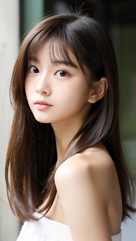 
(masterpiece, highest quality:1.4), award-winning portraits, 8K, 85mm, alone, beautiful face, delicate girl, violaces, gardenia, grace, Sophisticated, cute, teen, looking at the viewer, 15 years old, Raw photo, disorganized, HDR, sharp focus, background bokeh、(((flat 、thin and delicate body、A childish atmosphere、basement)))、Her shiny semi-long hair is tied up、swaying hair、Mole on the left cheek、large, round, dark blue eyes、full body、random pose、Junior idol、Nogizaka Idol、mole under eye、sexy、naked