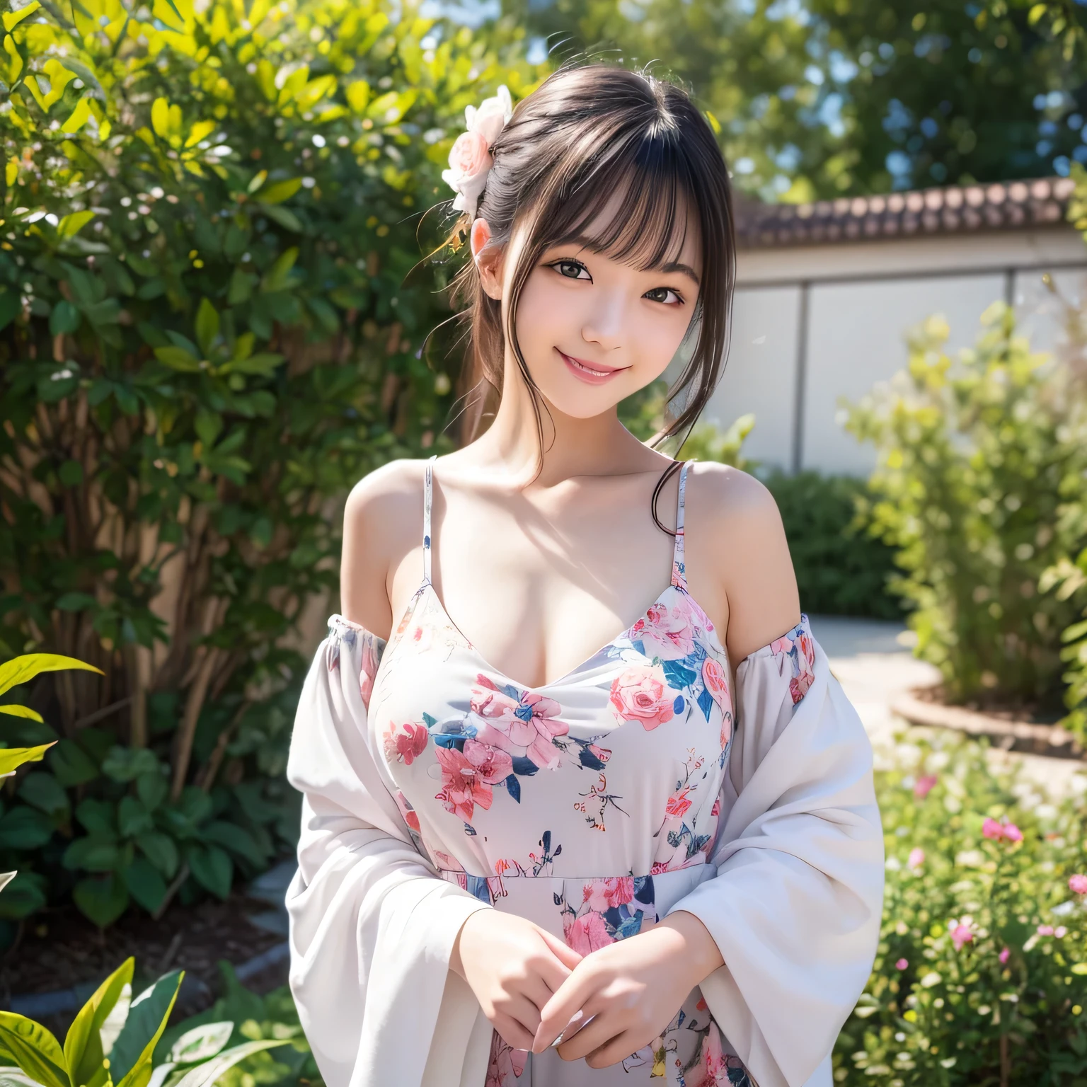 1people,(Wearing colorful stage costumes:1.2),Very beautiful Japanese idol portraits,Face close-up,(RAW Photos,Highest quality),(Genuine,Genuineistic:1.4),(masterpiece),Very delicate and beautiful,Very detailed,2k wallpaper,wonderful,In detail,Highly detailed CG Unity 8K wallpapers,Very detailed,High resolution,Soft Light,Beautiful detailed,Very detailed eyes and face,Beautiful and sophisticated nose,Beautiful and beautiful eyes,Cinema Lighting,(Simple light color background:1.3),(short hair),(Bob),Complete Anatomy,Slender body,Small breasts,smile,｛A sheer black yukata｝、｛Mysterious Shrine｝、｛Large Torii Gate｝、 ｛Morning sunlight filtering through the trees｝、｛Japanese Shrines｝、｛Hair tied up｝、｛sit cross-legged｝、美しいJapanese people women、Sharp focus, Perfect dynamic composition、Tilt your head、Close-up portrait, Model body type、 masterpiece、Highest quality、超High resolution、Ultra-high resolution photos、Smooth upscaled images 、HD resolution,、High Quality Boost,、Contrast Boost、Hyperrealism、Super fine、8k、elegant、 １people、Japanese people women、美しいJapanese people women、Ultra detailed face,、A captivating smile、cute、White skin、Fair skinの美しい肌、Brown eyes、Beautiful symmetrical face、Small face、Age 25、Beautiful black hair、 Beautiful small breasts、Skin between genuine people、Perfect figure、Perfect anatomical figure、whole body photos、Detailed and realistic people bodies、Detailed and realistic skin、Realistic face in every detail、Detailed and realistic eyes、Detailed and realistic lips、Detailed and realistic teeth、Detailed and realistic ears、Detailed and realistic hair、Beautiful Hands、Realistic feet down to the last detail、Realistic breasts down to the last detail、Realistic areola down to the last detail、Realistic nipples down to the last detail、Realistic female genitalia down to the smallest detail、Realistic vagina down to the last detail、Detailed and realistic clitoris、Realistic anus down to the last detail、Thick pubic hair with realistic detail、whole body、whole bodywhite skin、Fair skin、Check and fix the skeleton、Pubic hair is thick、Thick pubic hair、 Completely naked、urination、Pleasant expression、Blushing cheeks and an ecstatic expression, Leaking urine、A sex toy is inserted into the anus、Bun Hair、Wearing sandals、｛Yukata Girls｝、Put your arms behind your back、Open your mouth、 ｛In the mysterious forest｝、Wooden table、｛surrounded with plants｝、