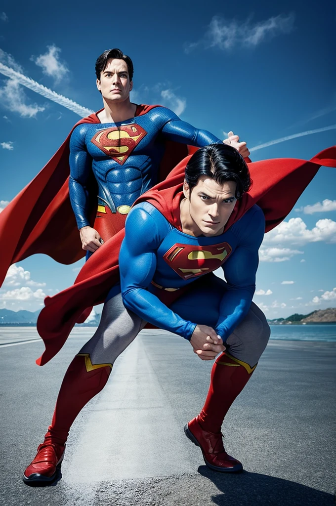 Son of Superman and Wonder Woman. gray blue eyes, black short hair, masculine.