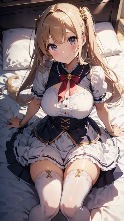 ((highest quality、High resolution、masterpiece))、Blonde、Cosplayer Beautiful Girl、skirt、Legs wide open、(((POV、Having sex、orgasm)))、Creampie