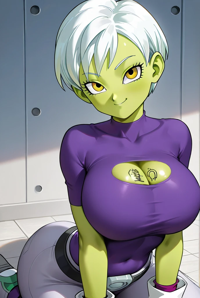 In the wires, Girl, sexy, mujer In the wires, Super Dragon Ball character , sexy, detailed body, with towel and very voluptuous body, white hair and light blue skin