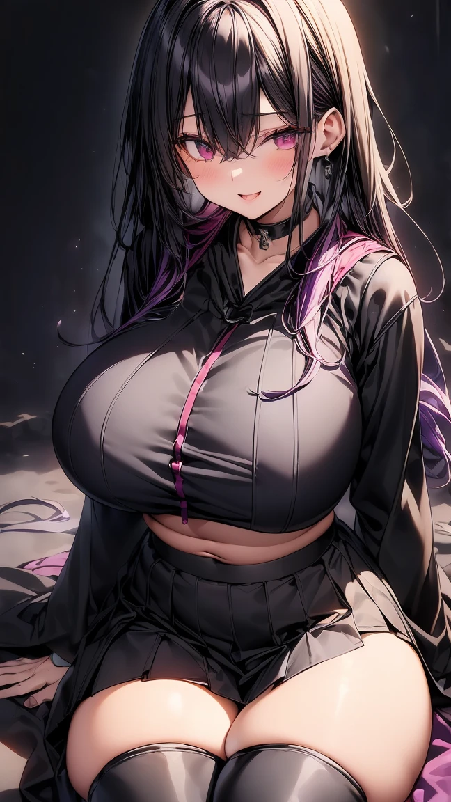 Ange Ushiromiya and Purple Heart fusion, sexy, perfection, shown thighs and cleavage, in a feminine sweater.