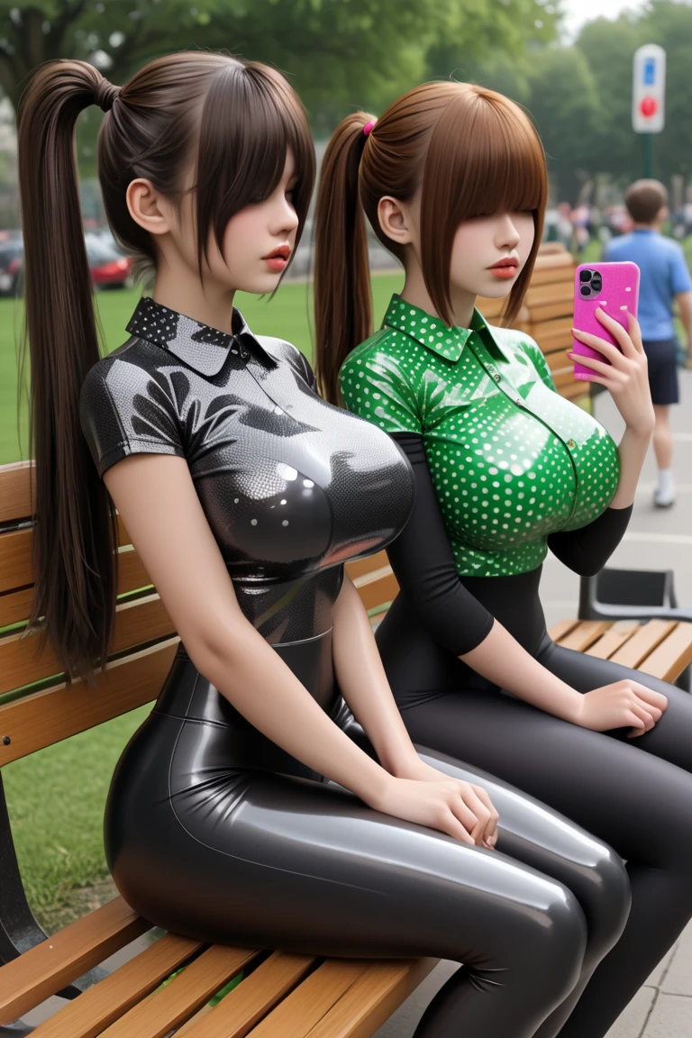 woman wearing (camo) printed white onepiece) swimsuits, giga_busty (at a park outside) bike trail, grass