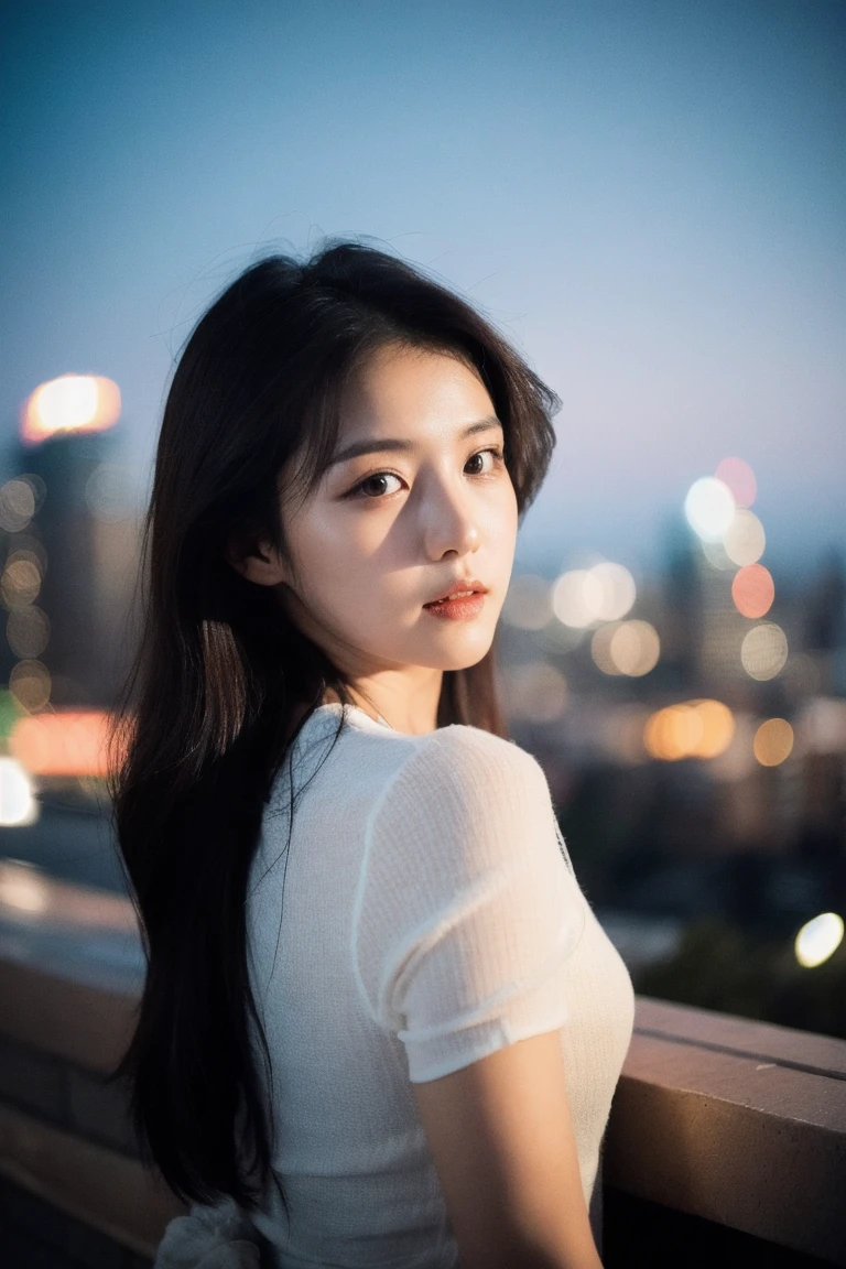 1girl, beautiful face, ((white eyes)), sexy pose, Red moon in the background, stars, space, (lightroom:1.13), soft light, (natural skin texture:1.2), (Hyperrealism:1.2), sharp focus, focused,[[realistic]]Front open shirt、Jacket、G-cup bust、Reddish-purple hair、Purple bra、Pencil Skirt、Glamorous figure、Big Ass、Side view、
