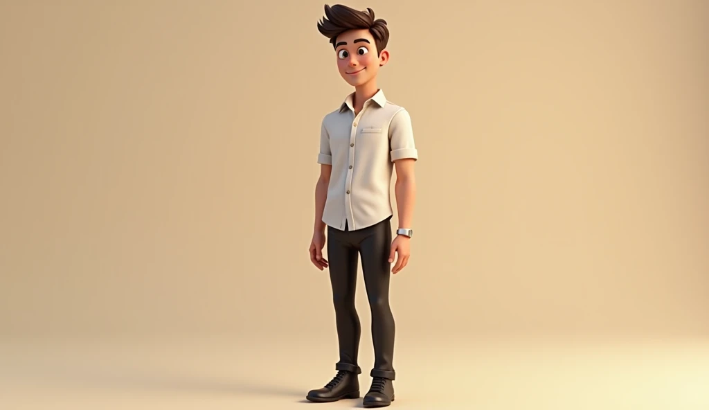 A 13-year-old boy standing