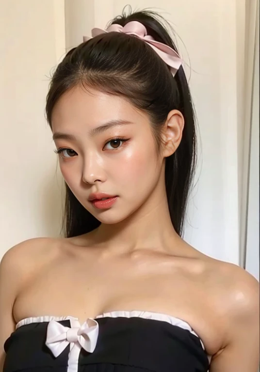 un primer plano de una mujer con un lazo en la cabeza, cara sexy with full makeup, asian guy, rasgos de la cara coreana, hermosa mujer surcoreana, asian beautiful face, preciosa modelo china, Chinese girl, hermosa joven coreana, hermosa cara de chicas japonesas, detailed face of an asian girl, muchacha coreana, cara sexy, hermosa joven coreana, cara perfecta, Jennie Blackpink, JENNIE, cara como Jennie de BlackPink