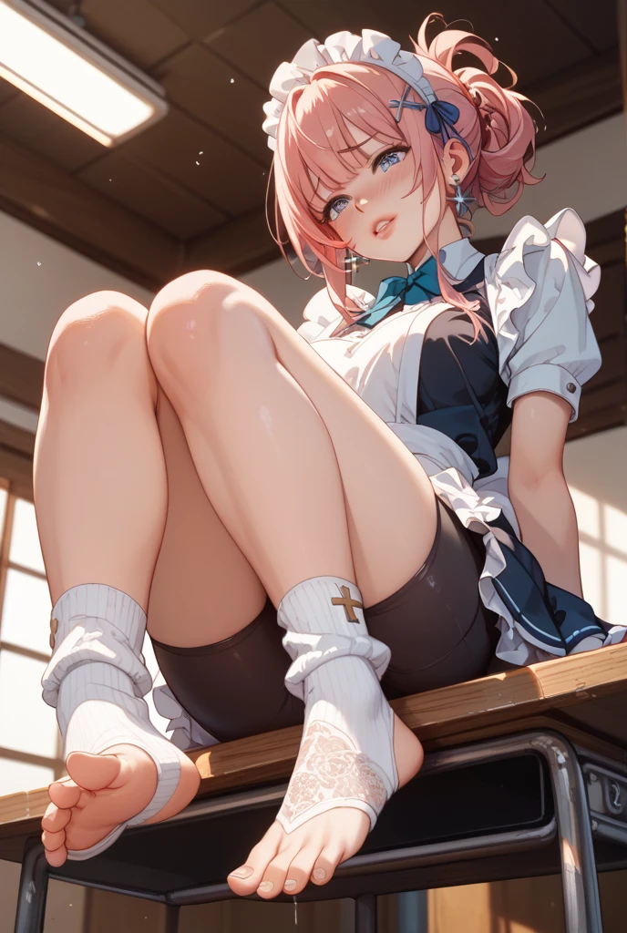 (Images that are not subject to viewing restrictions:1.5),(BESTquality),(16K),(Super Resolution),(White-skinned cute beauty),(Delicate anime),(High twin tail hair:1.5)(very cute),(very cute美女)(1 person),(Very delicate),(Squat with your feet wide apart:1.8),(smile),(Beautiful body:1.3),(Smart body:1.3),(Angle from below:1.2),(Worshiped by everyone:1.2),(Frilled Skirt:1.3),(blush),(誘うようなsmile:1.3),(PINK Panties:1.3),(Sit with your crotches wide open to the left and right.:1.8),(PINK Pantiesのスーパーモデル:1.3),(Sharp details of the crotch:1.2),(Bright lighting),(Belly button exposed:1.2),(See-through panties:1.2),(Frill Panties:1.3),(Thin suspenders:1.2),(White knee socks:1.２),(garter belt:1.3),(Sweating profusely),(Very hot day),(Largely torn clothes:1.3),(Belly button dent),(pink pump shoes:1.5),(She is doing a sports diet by doing squats with her legs spread wide apart:1.2),(Angle from the model&#39;s crotch:1.3),(DOUBLEHAND BEHIND HEAD AND SQUAT:1.3),(Slender sexy female legs:1.3),(Micro Panties:1.3)　　　　　　(　purple hair:1.3　),(｛　Asamiya Athena 　:1.3　｝),
