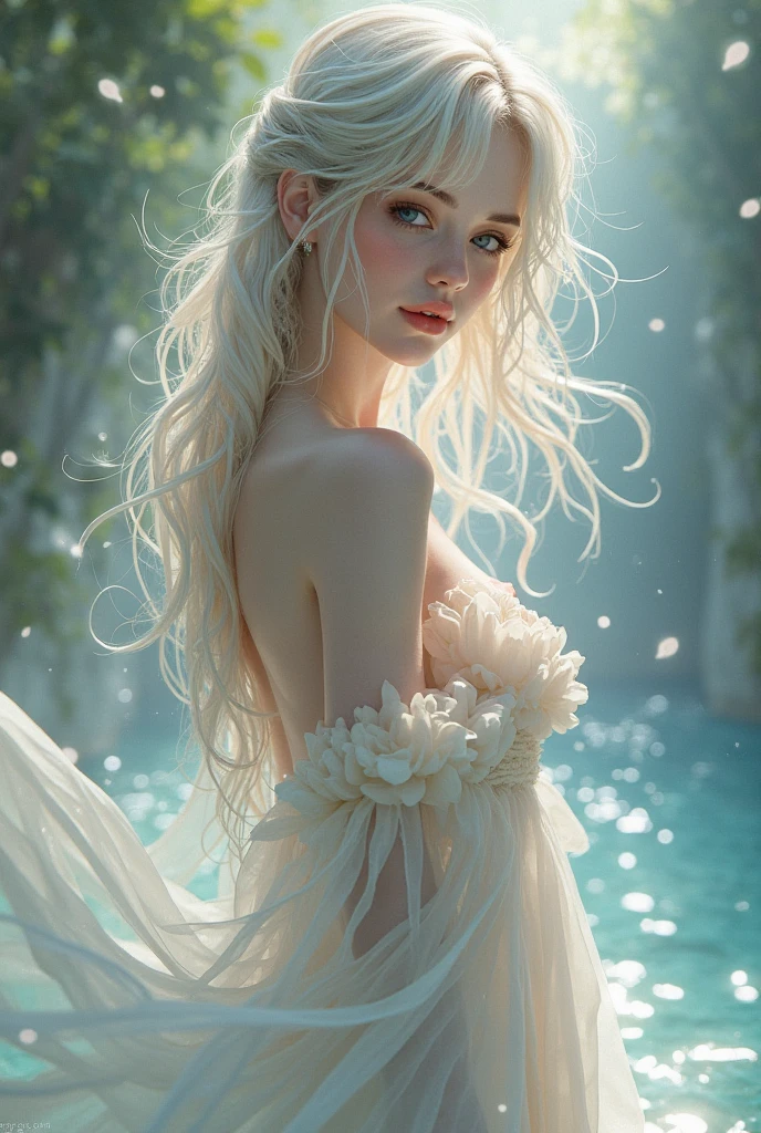 beautiful and magical soft silver glitter style by Steve hanks, Jean Baptiste Monge, fantasy intricate rose tones very attractive beautiful ultra detailed Steve Hanks Iridescent Jeremy Mann Jean Baptiste Monge shabby chic watercolor, wet on wet, splash fast strokes, 8k uhd, dslr, soft lighting, high quality, film grain, Fujifilm XT