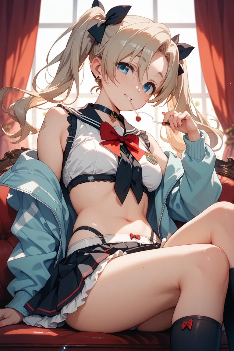 Messy blonde hair ,blue eyes，Black sailor uniform，dark circles，Sit in the infirmary，White hands，close-up on legs，A black over-the-knee sock，A pair of white socks,build，girl，big laughter，guffaw,no underwear,no bra,wet, small breasts,slim,pale,nude,cum dripping from pussy,best quality,4k,cum coming out of the pussy,sexy,cold,sharp,hot, cumming, sperm coming out of her pussy,cum in her mouth ,mouth full of cum,ultra sharp picture ,sweat coming from armpits,