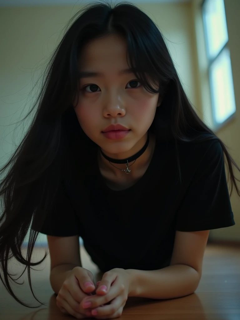 (((one person)))、(((black background)))、(((Upper body)))、(((Sweat)))、(((close your eyes)))、open your mouth、wet hair、embarrassed look、(cute:1.2)、、(high detail skin: 1.2)、perfect anatomy、volume lighting、light from the front、bright、NSFW, nude、fine-textured skin、arms behind、head band