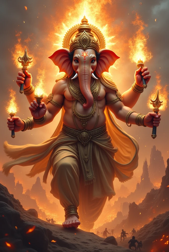 After burning Lanka, Hanuman, while flying, his tail caught fire.