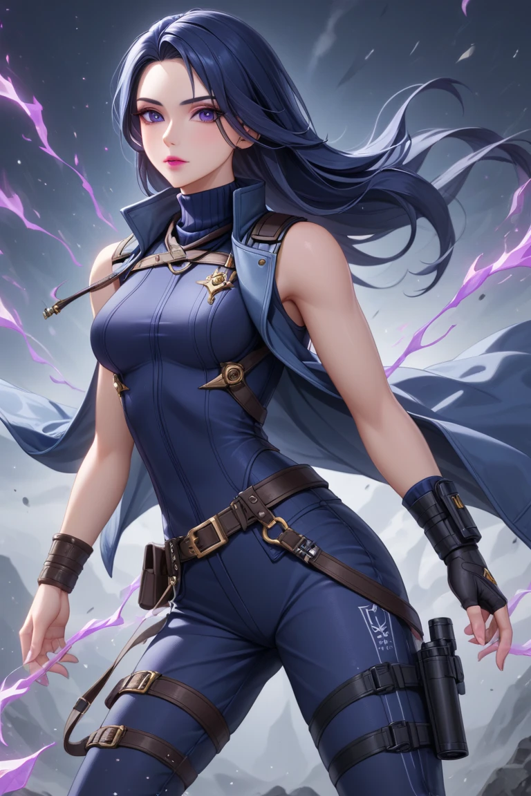 A female protagonist of a trails of a star renegades game (small breasts, dark blue hair), masterpiece, best quality, (extremely detailed 8k unity CG wallpaper), (best quality), (best illustration), (best shadow), absurdities, realistic lighting, (Abyss), beautiful detailed brightness,