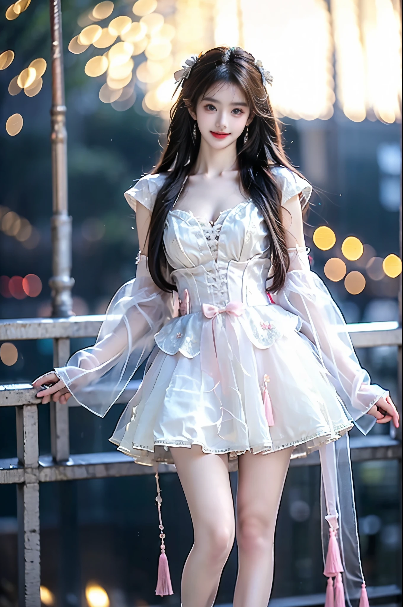 （8K，RAW photos， best qualtiy， tmasterpiece：1.2），（realisticlying， photograph realistic：1.4)，Hide your face with sadness，
Lolita costume，Lace， Aerith Gainsborough， The upper part of the body，upper legs，Lace， undergarments，exposed bare shoulders， do lado de fora， (outside，Covered with snow，cloaks，) high high quality， Adobe Lightroom， highdetailskin， looking at viewert，