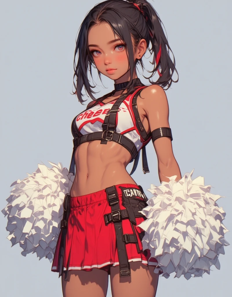 1girl, braided white hair, pale white skin, (((mascara))), body, ((cheer shell)), navel, ((transparent clothes)), gloomy expression, erotic, full moon, skyscraper, energy aura, pink eyes