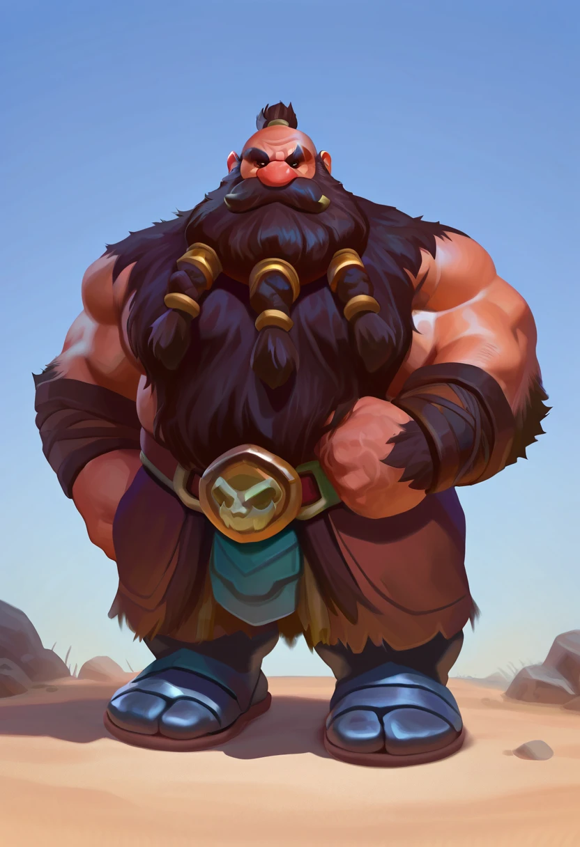 dwarf, Armor plates grown on joints, Mole face, Anime Style