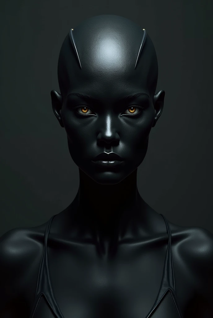 1 skin minecraft full black, eyes & mouth withe shiny, hd, 8k, full detail, neutral face