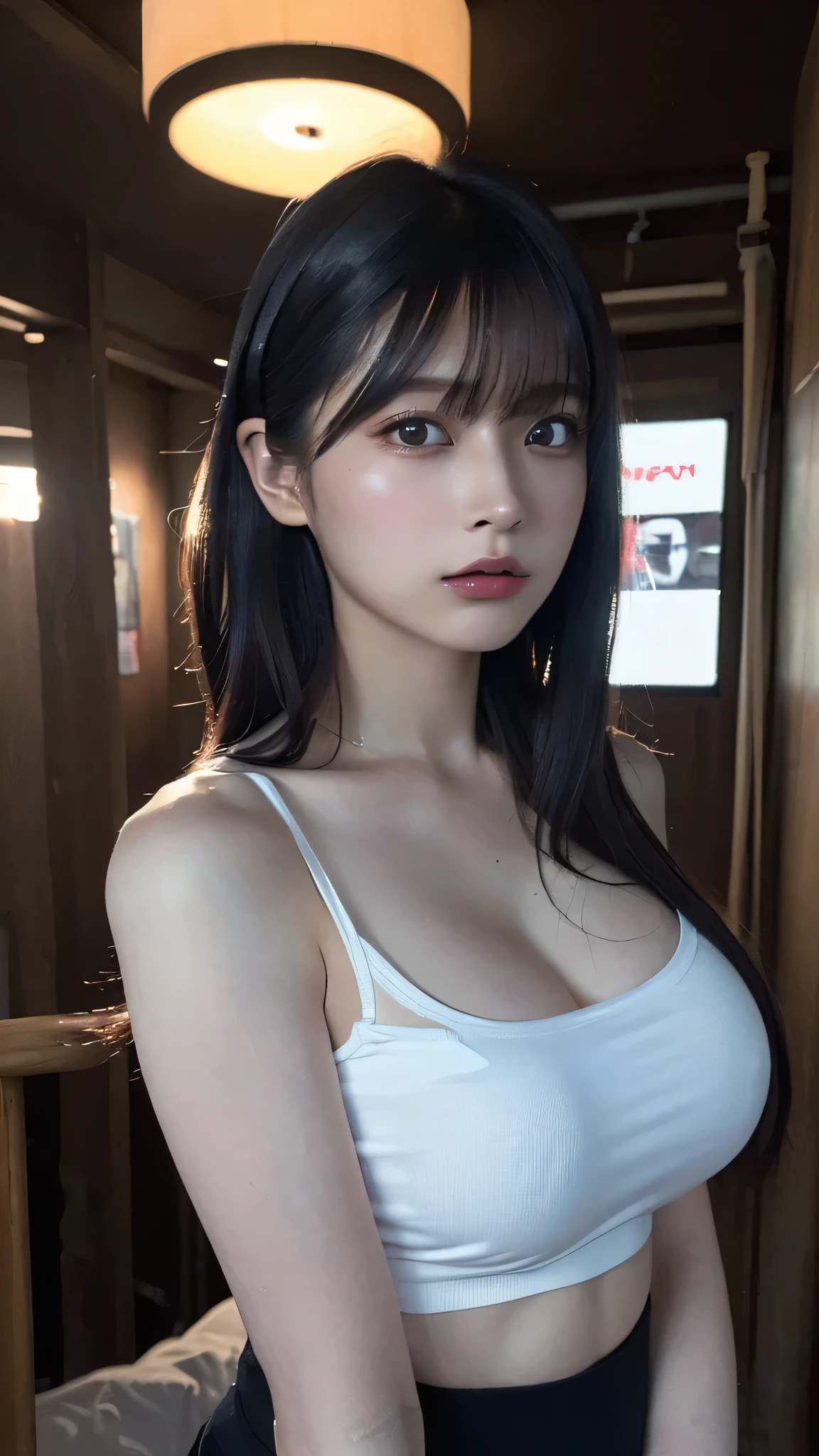 Best quality,masterpiece,ultra high res,(photorealistic:1.4),1girl,sexy,(compete swimsuit:1.2),(large breast:1.3),(upper body:1.4)