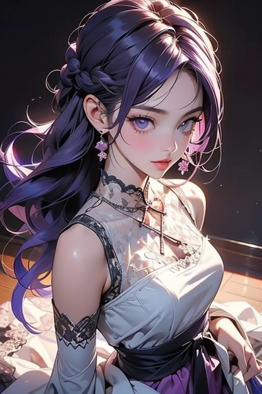 ((highest quality)), ((masterpiece)), (Get used to it), Perfect Face , beautiful girl , Long and beautiful hair , Braided Hair , In underwear , whole body ,